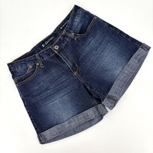 Salt Works NYC Dark Blue Denim Cuffed Shorts, 6